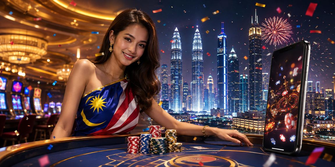 A blackjack player in Kuala Lumpur using a mobile phone on the 1883 platform
